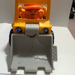 Cheerful Yellow and Gray Toy Bulldozer